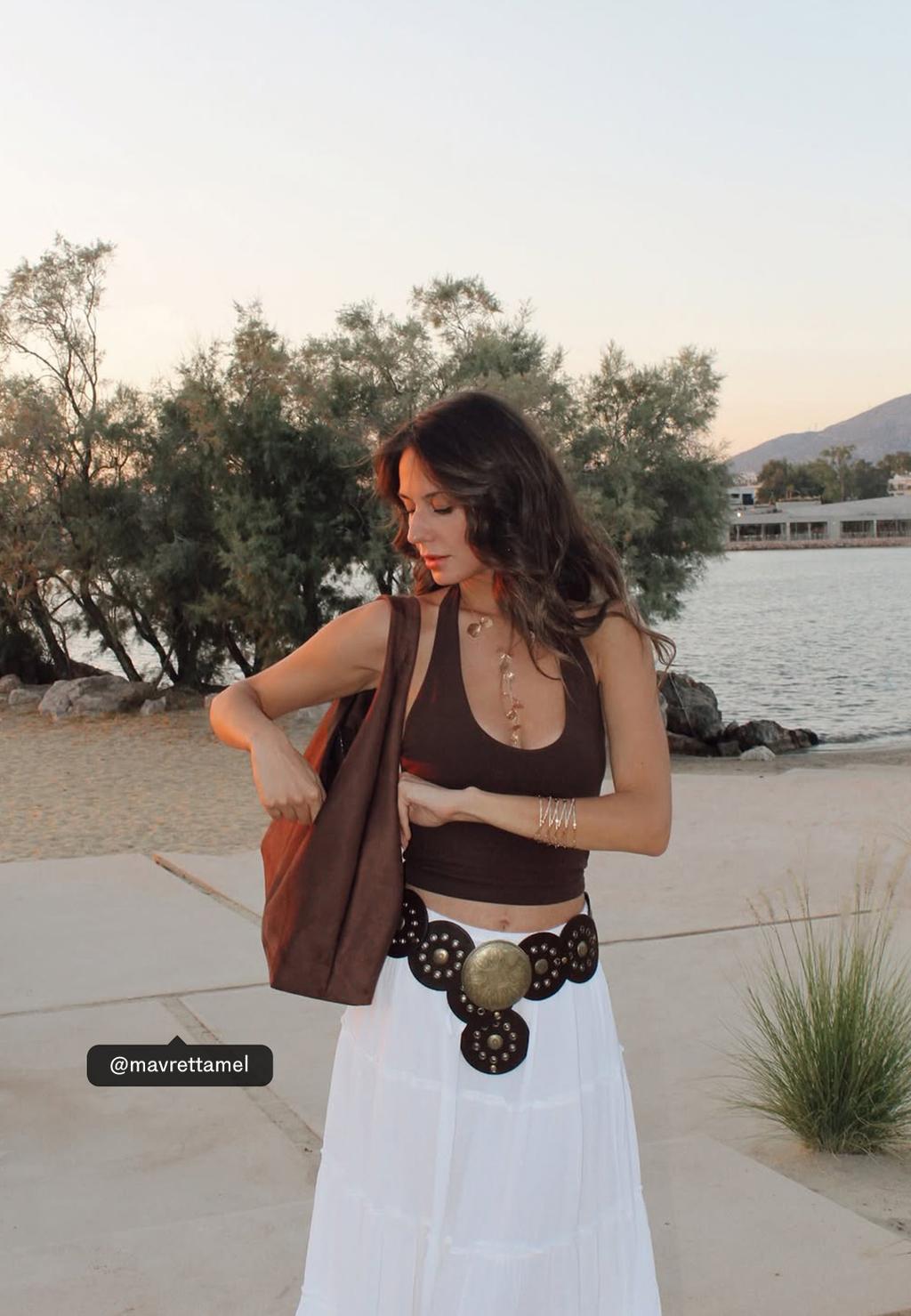 Lariat flower necklace