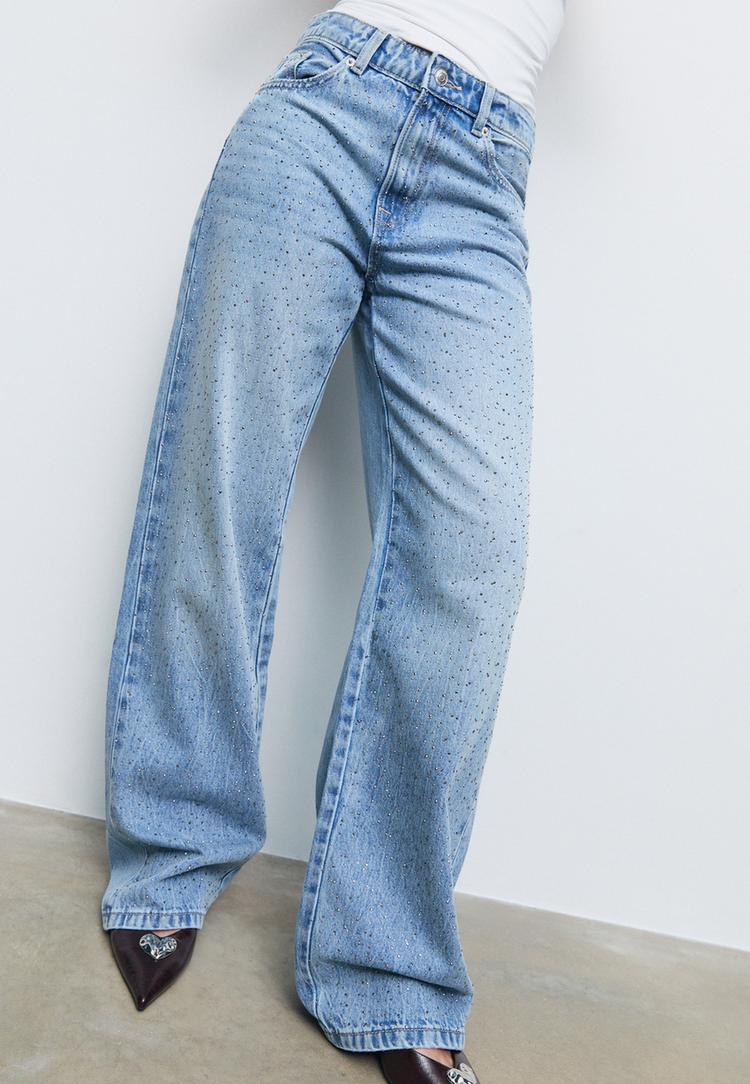 jeans straight fit brillos