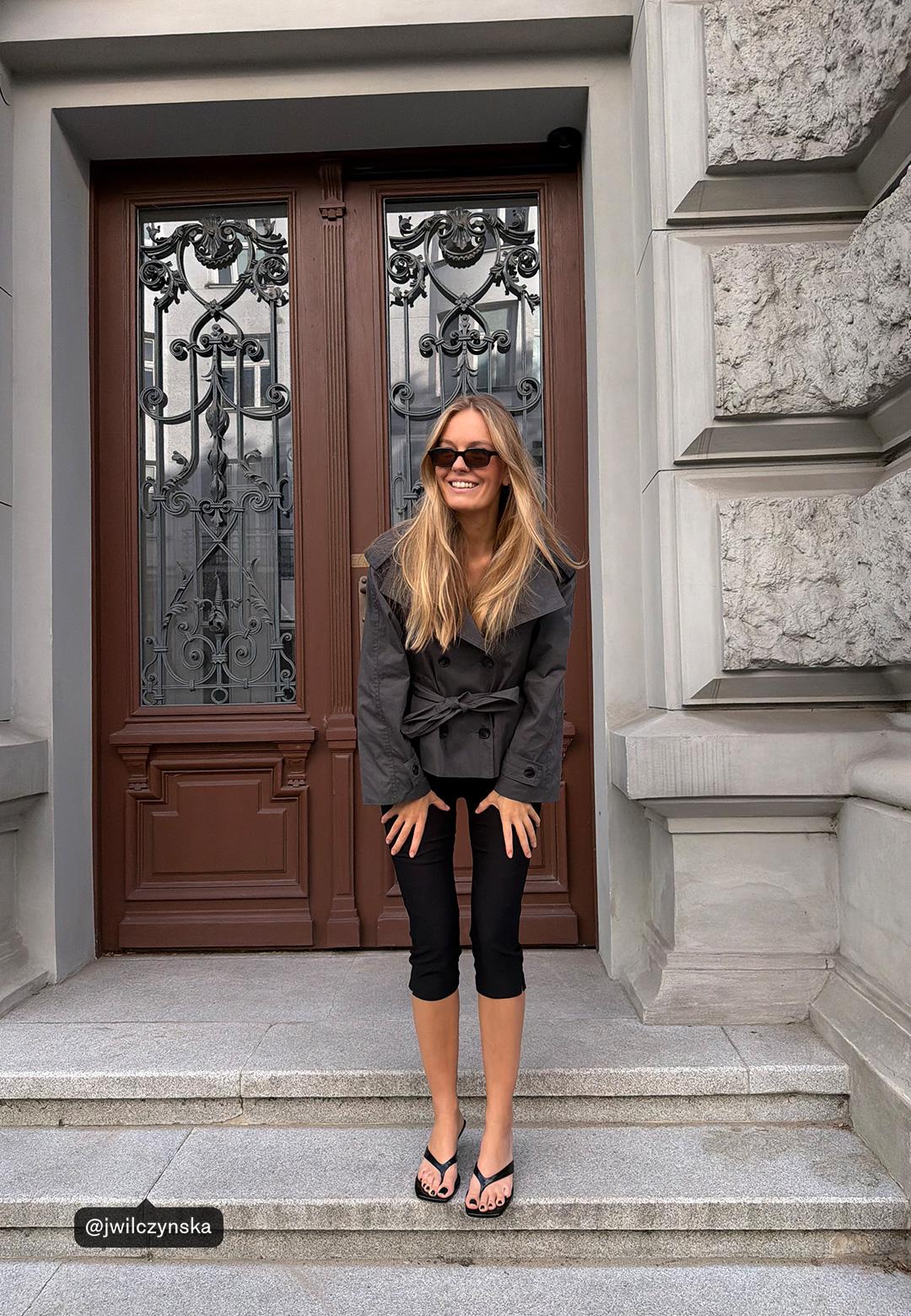 High-neck trench coat with belt — Dark grey