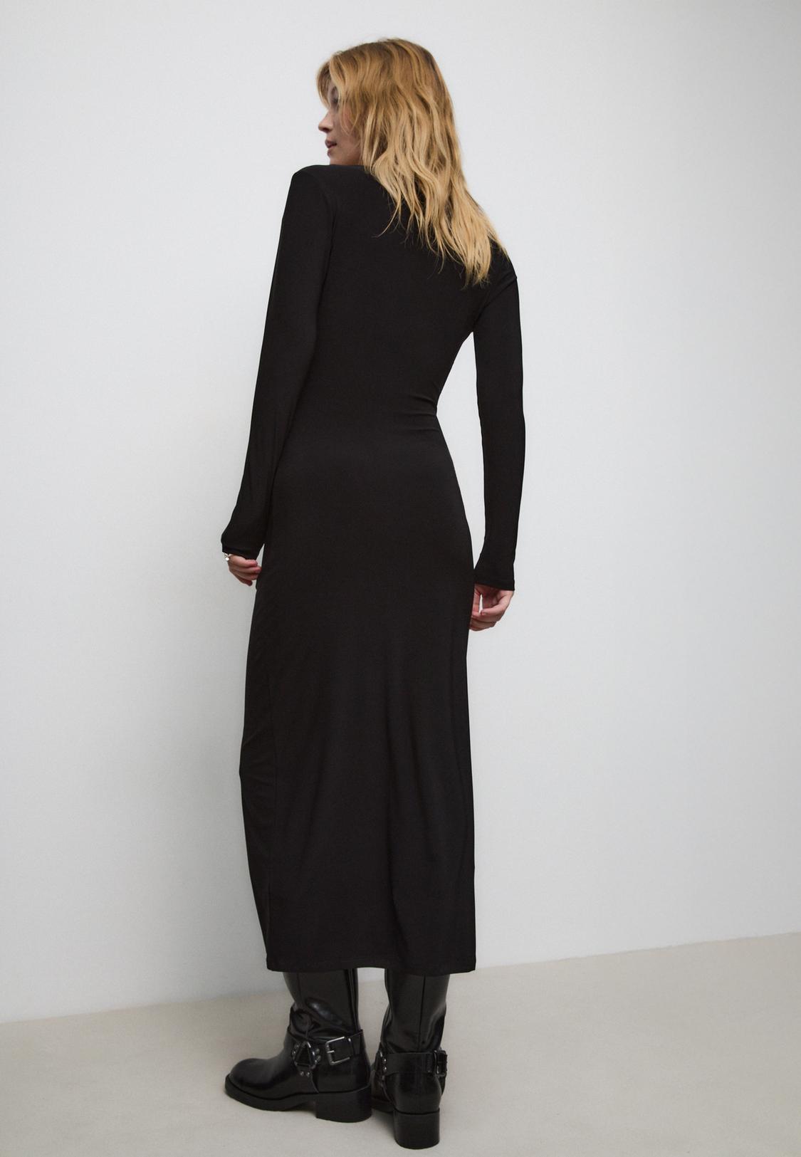 Long sleeve cowl neck midi dress - Women's fashion | Stradivarius Algrie