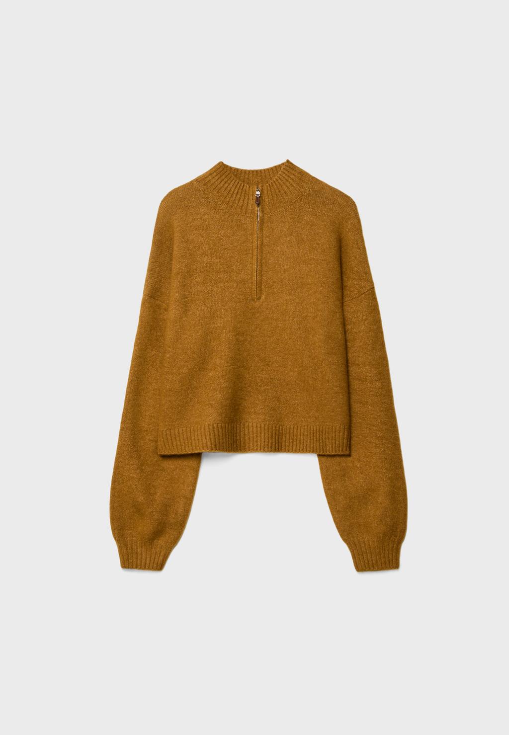 Sweter dzianinowy z zamkiem błyskawicznym