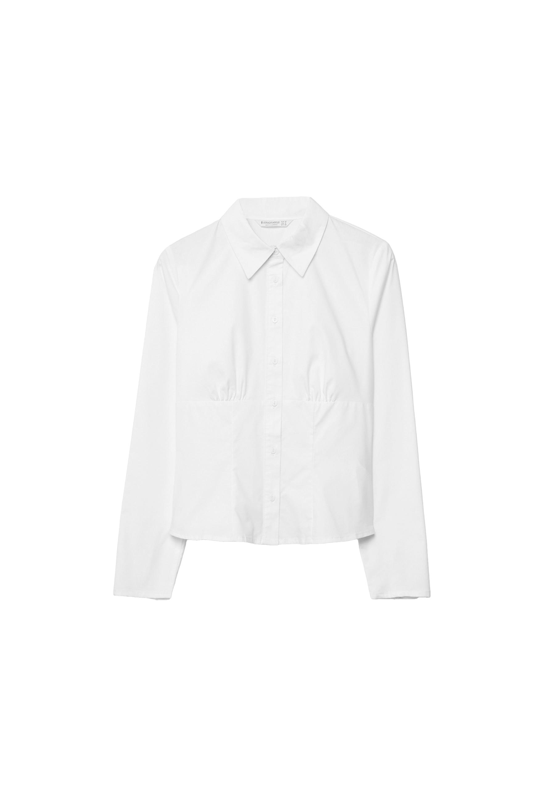 Fitted shirt with underbust seam — White