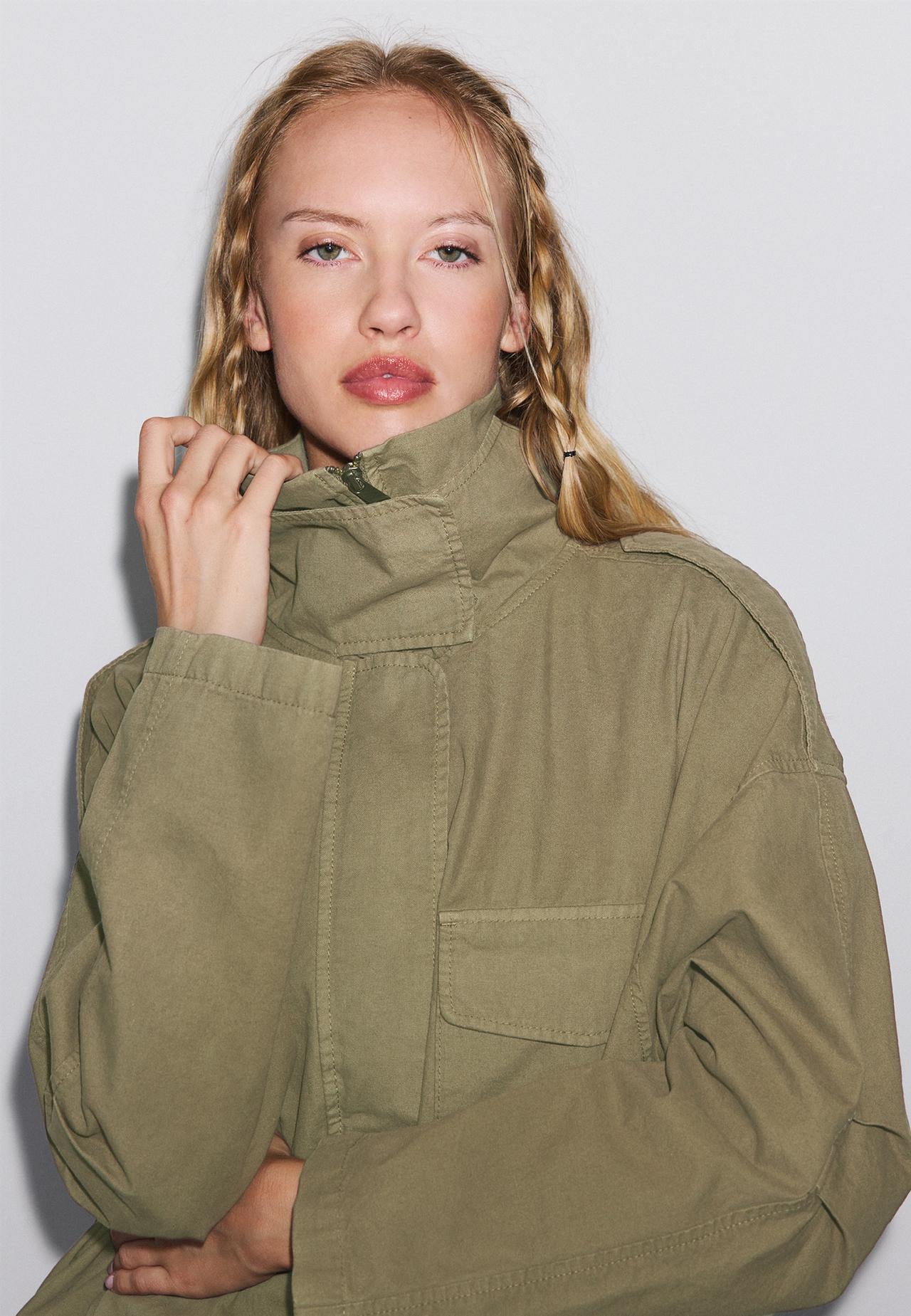 Oversize parka with pockets — Khaki