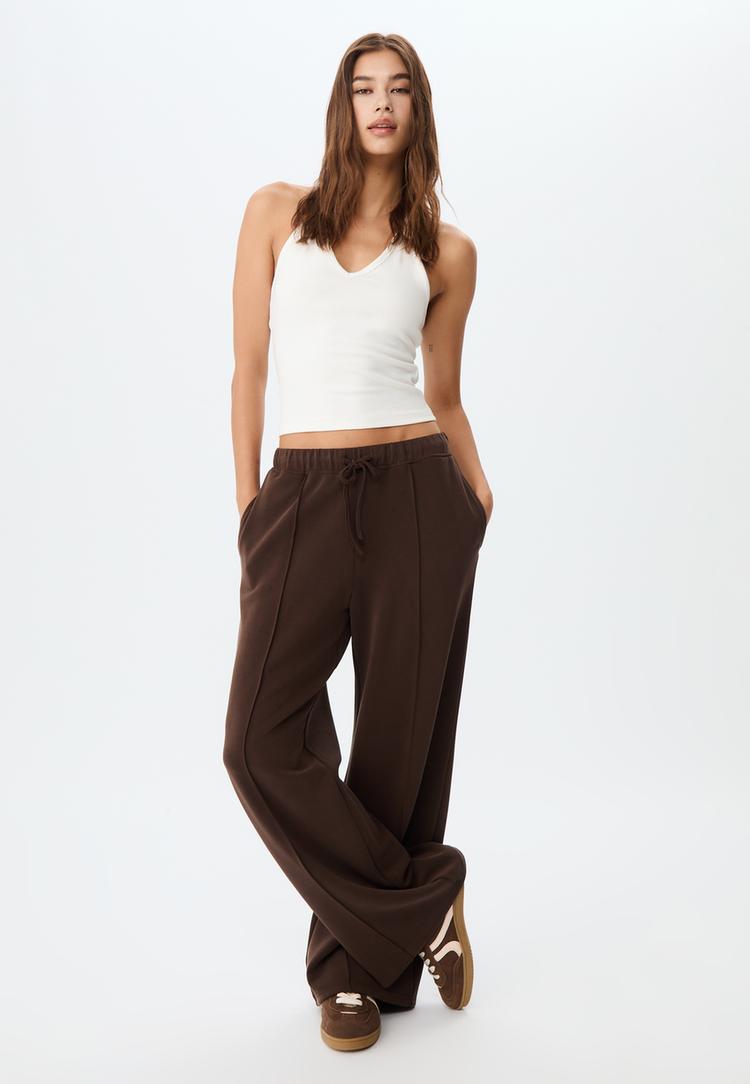 pantalon wide leg nervio tacto suave