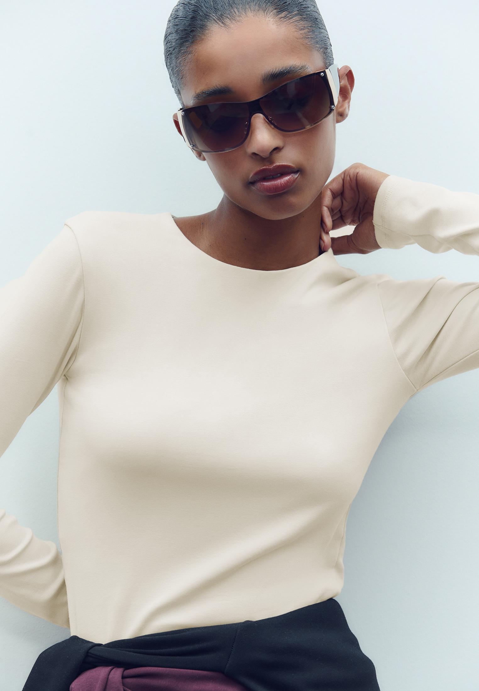 Basic long sleeve T-shirt — Stone