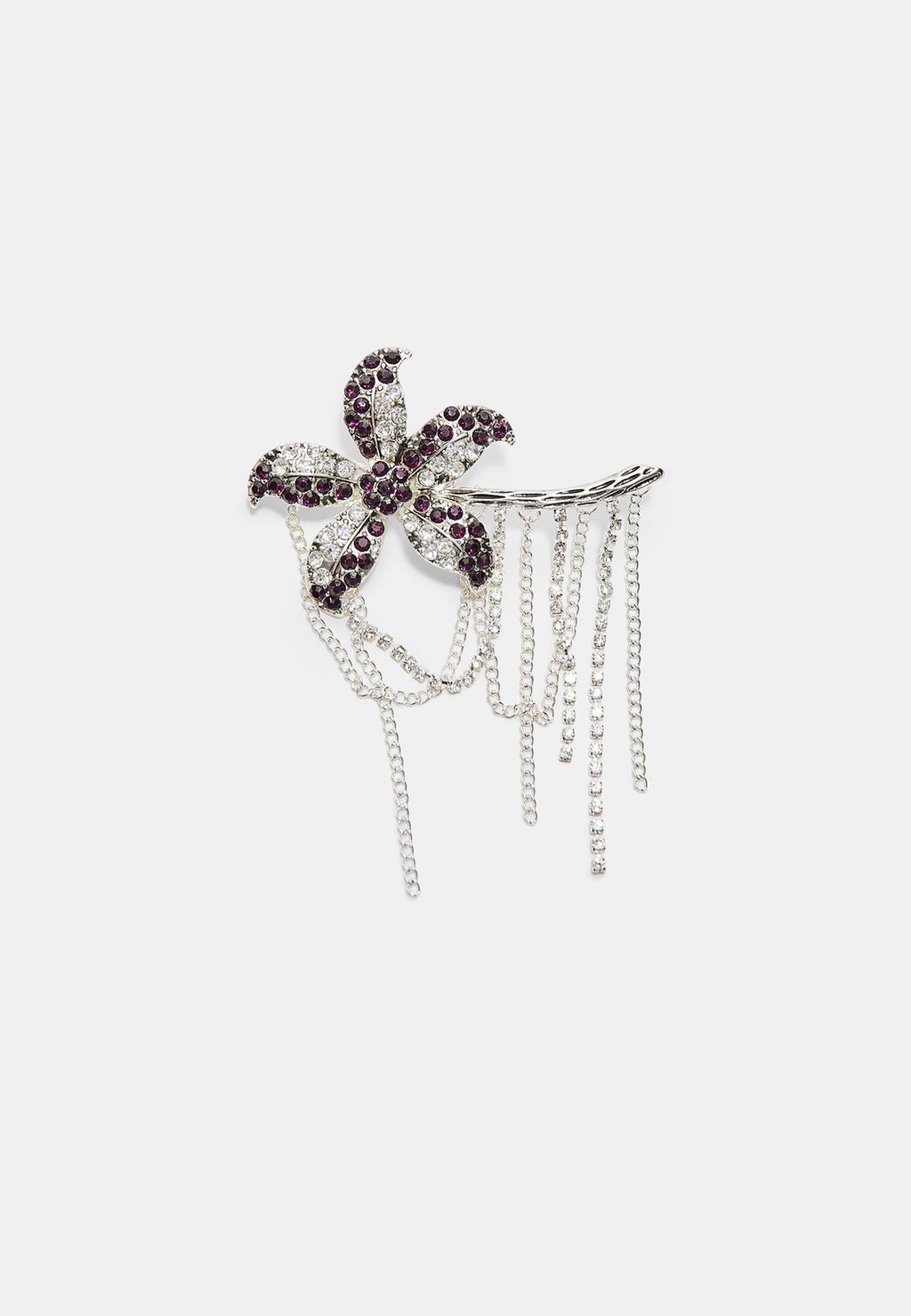 Broche flor brillos