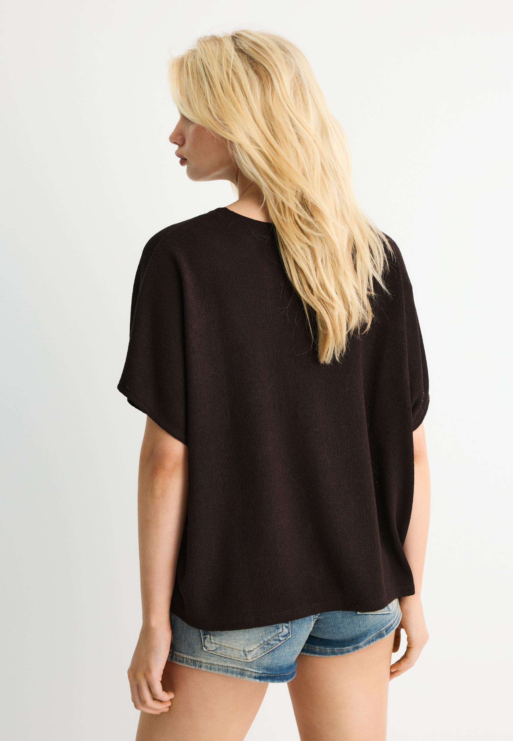 Rustic cape T-shirt — Brown
