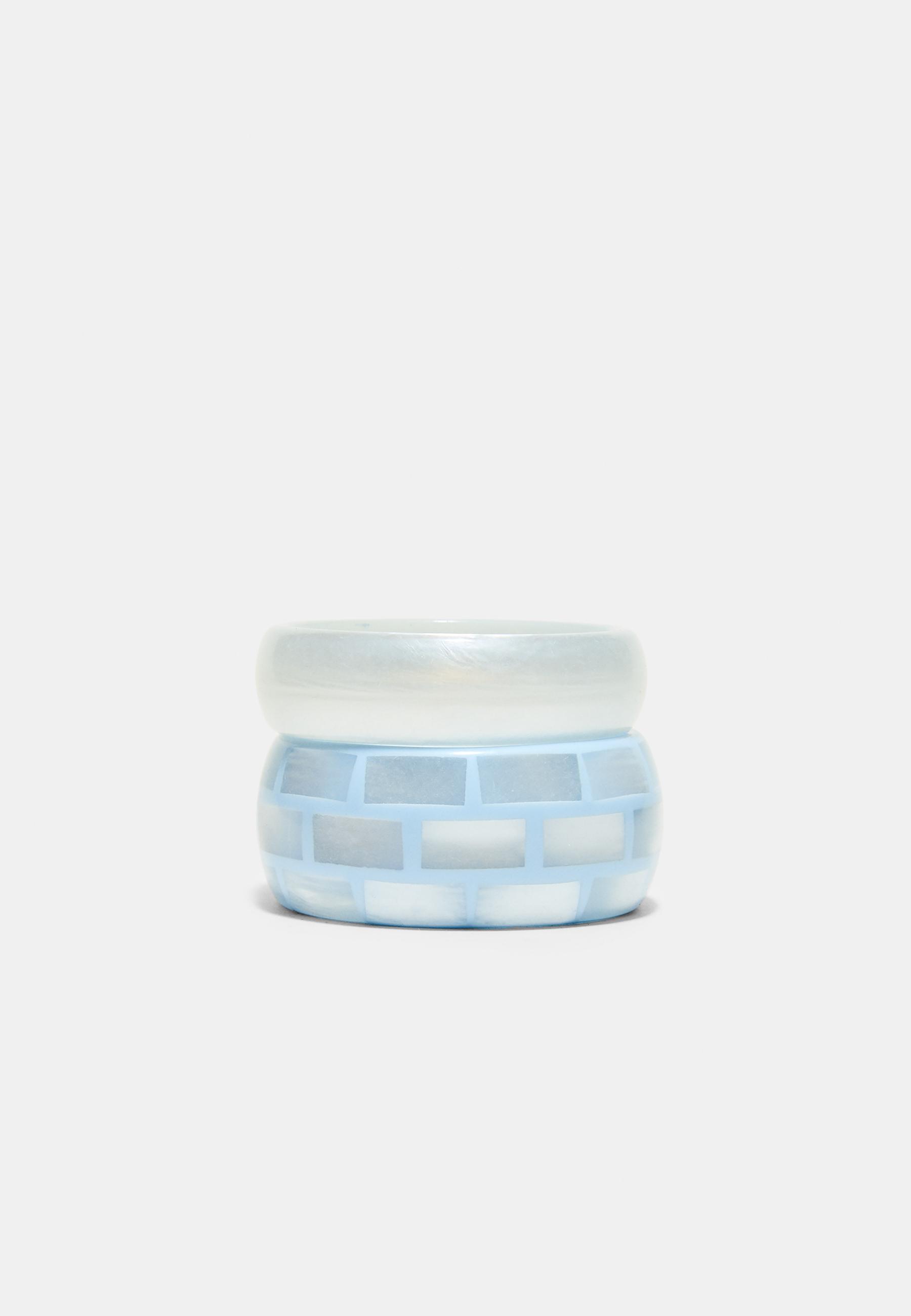 Set of 2 mother-of-pearl-effect bracelets — Blue