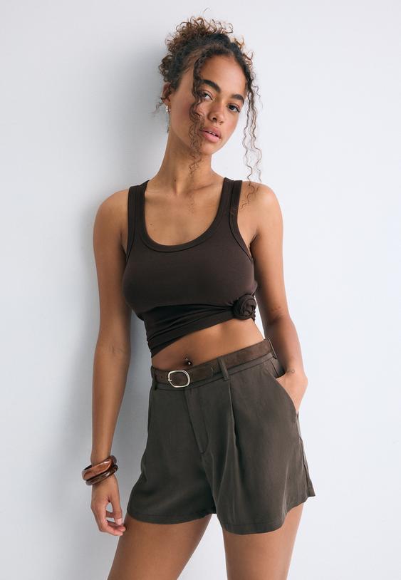 flowing belted shorts