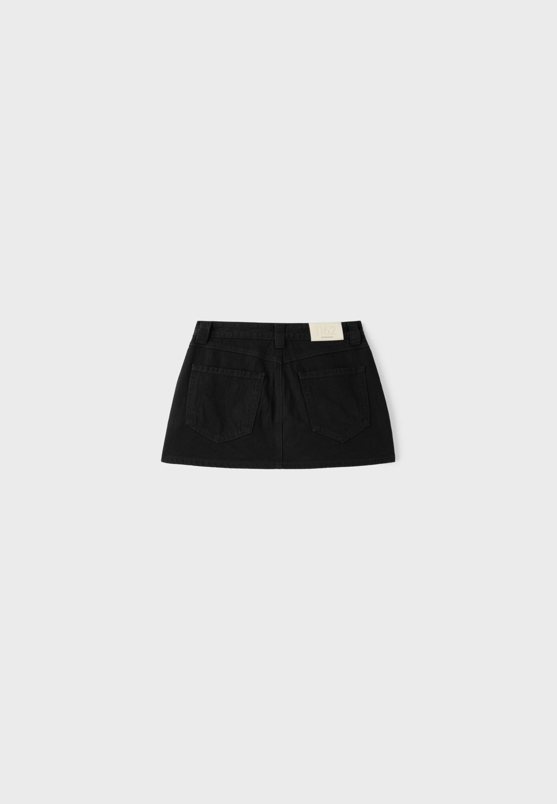 D62 denim skort — Black
