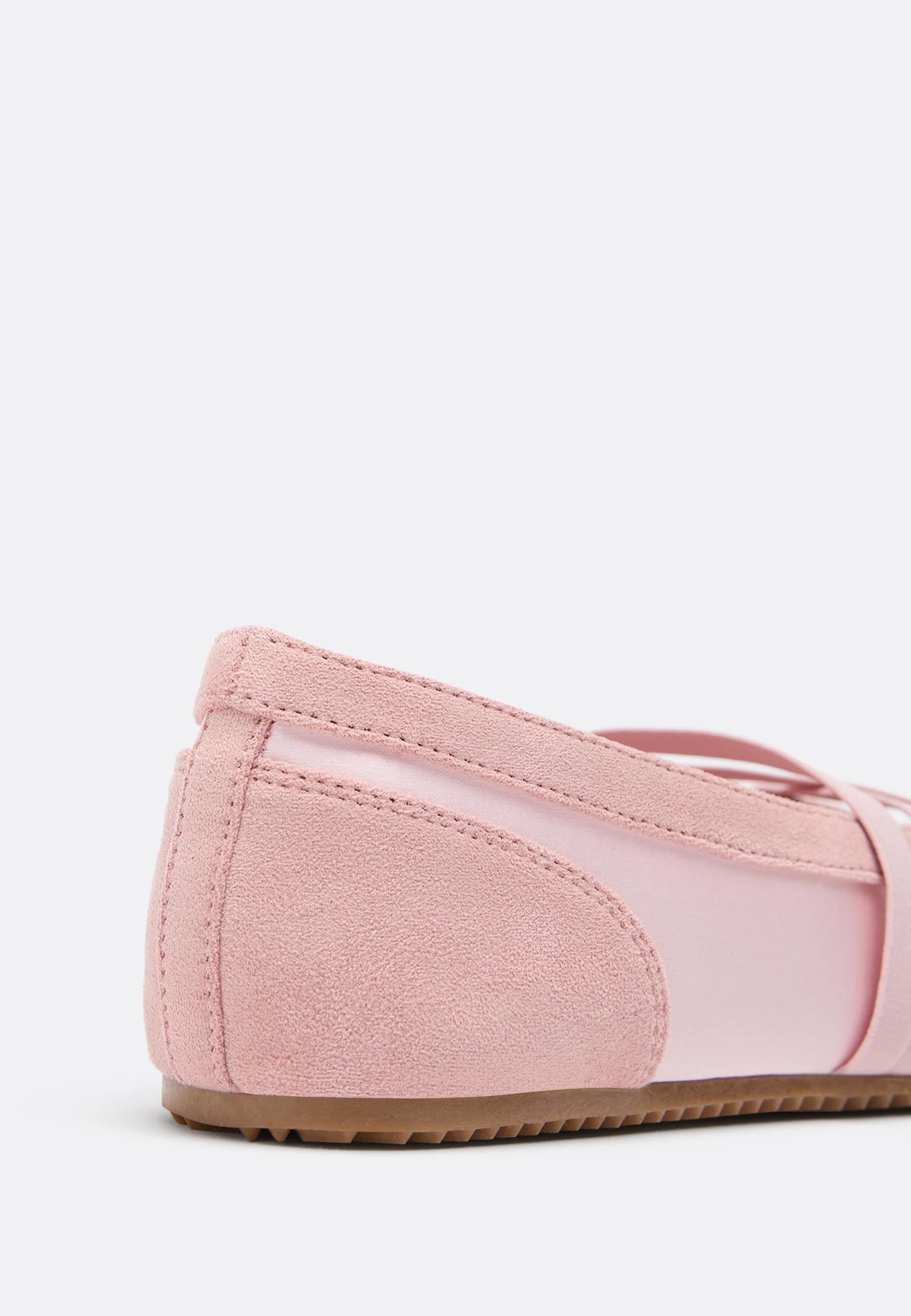 Crossover strap sneakerinas — PINK