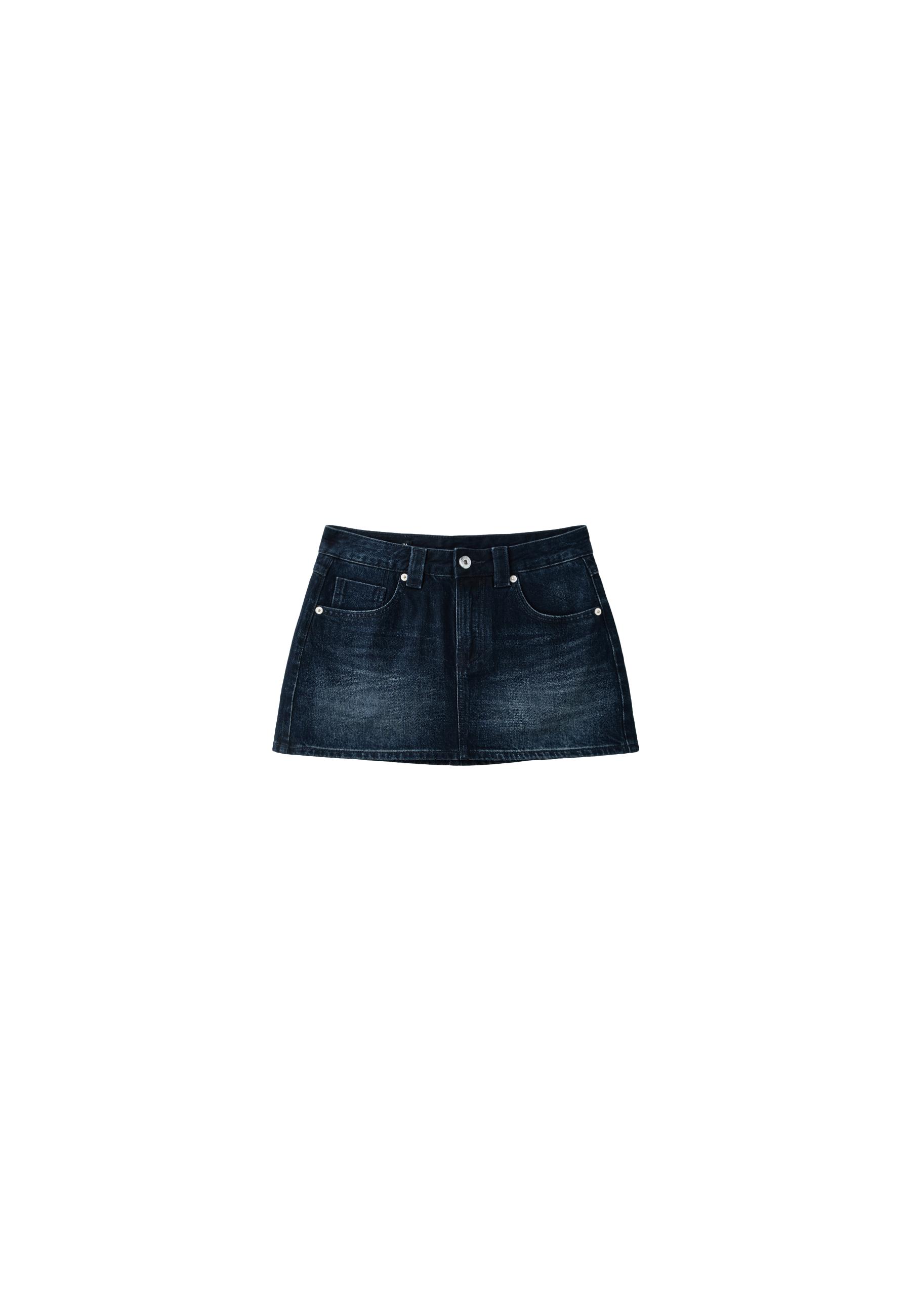 D62 denim skort — LIGHT GREY DENIM WASH