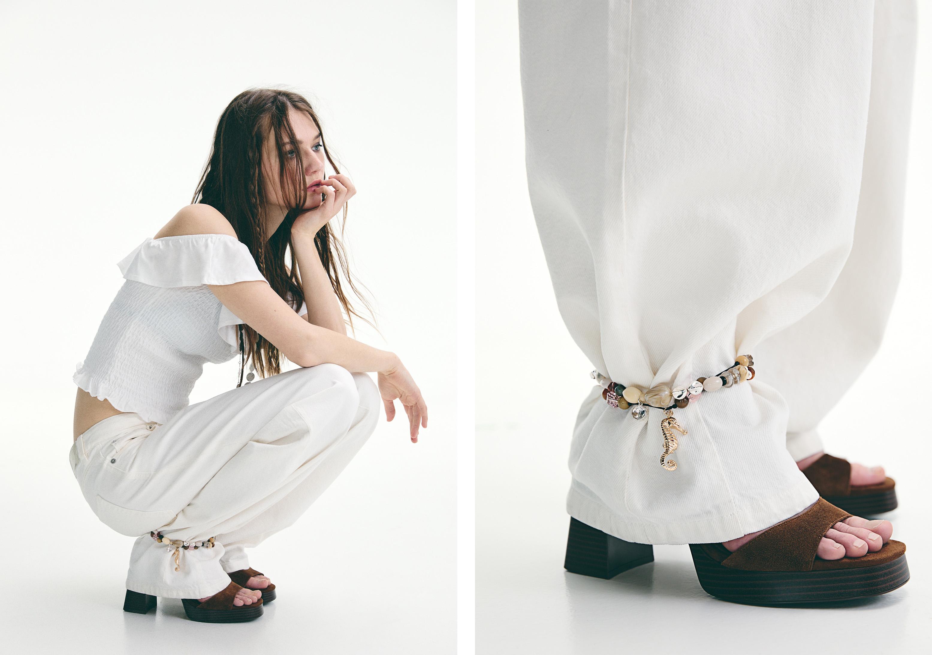 Split leather platform sandals — BROWN