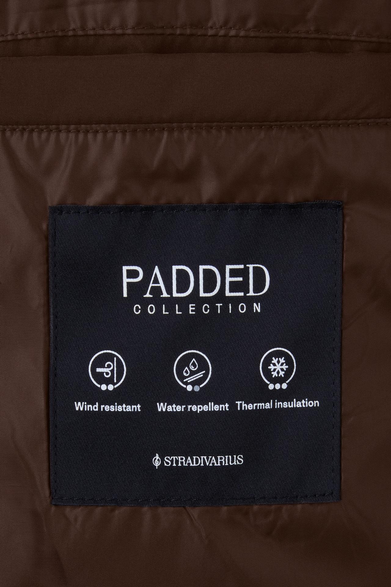 Basic hooded padded jacket — Brown