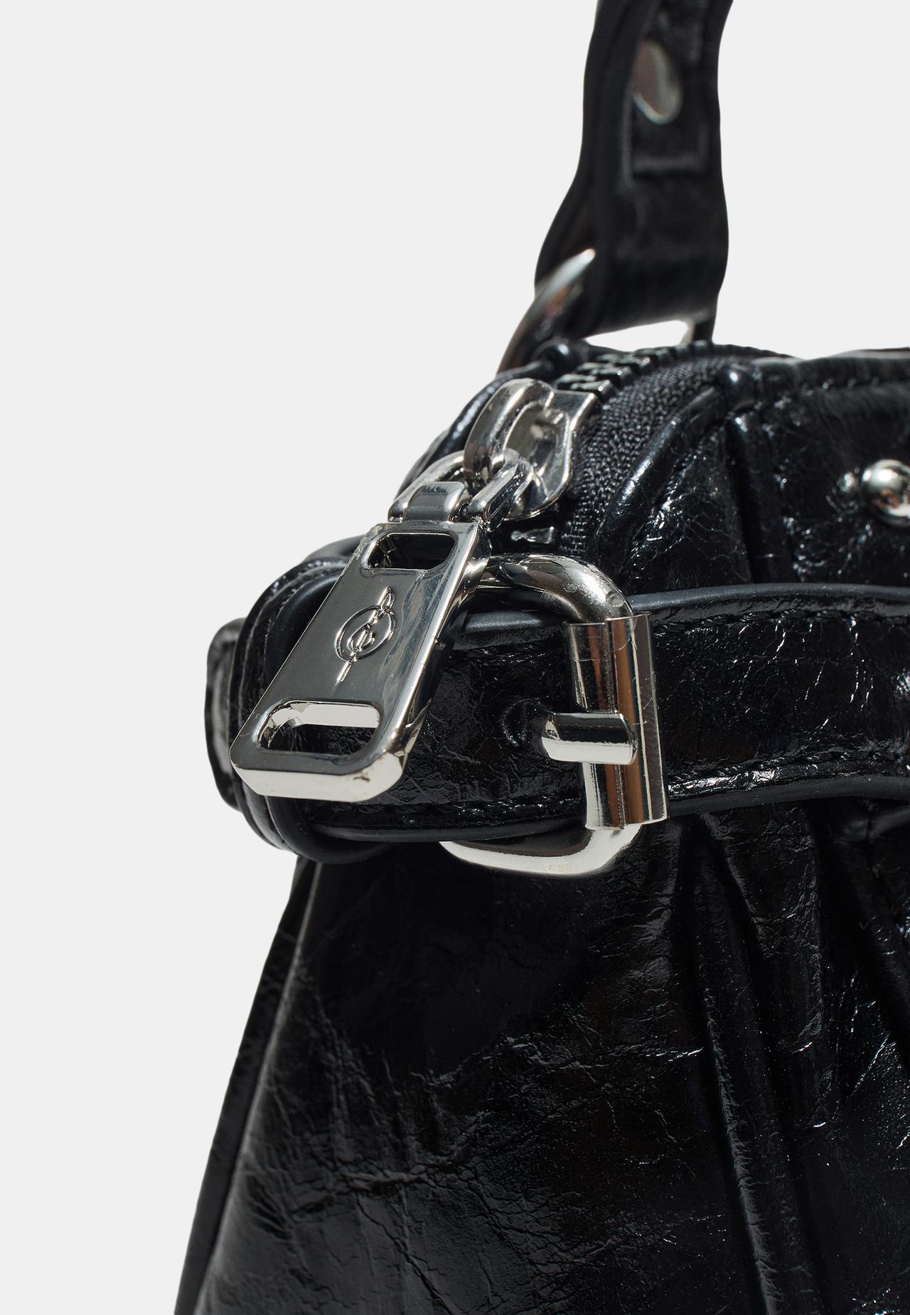 Studded pocket crossbody bag — Black