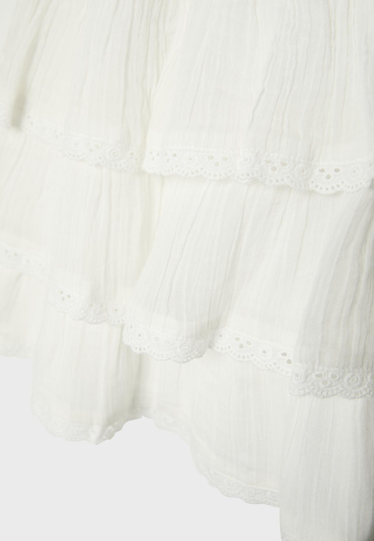 Ruffled crepe skort — Ecru