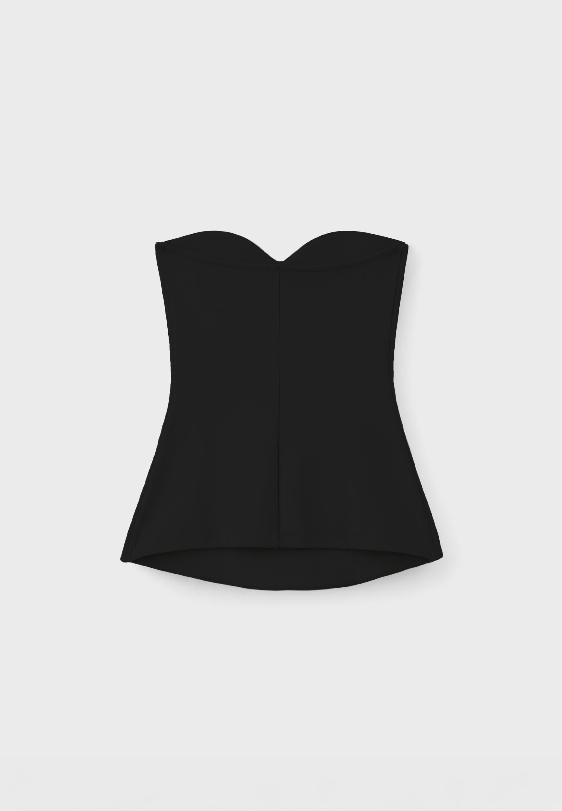 Sweetheart bandeau top — Black