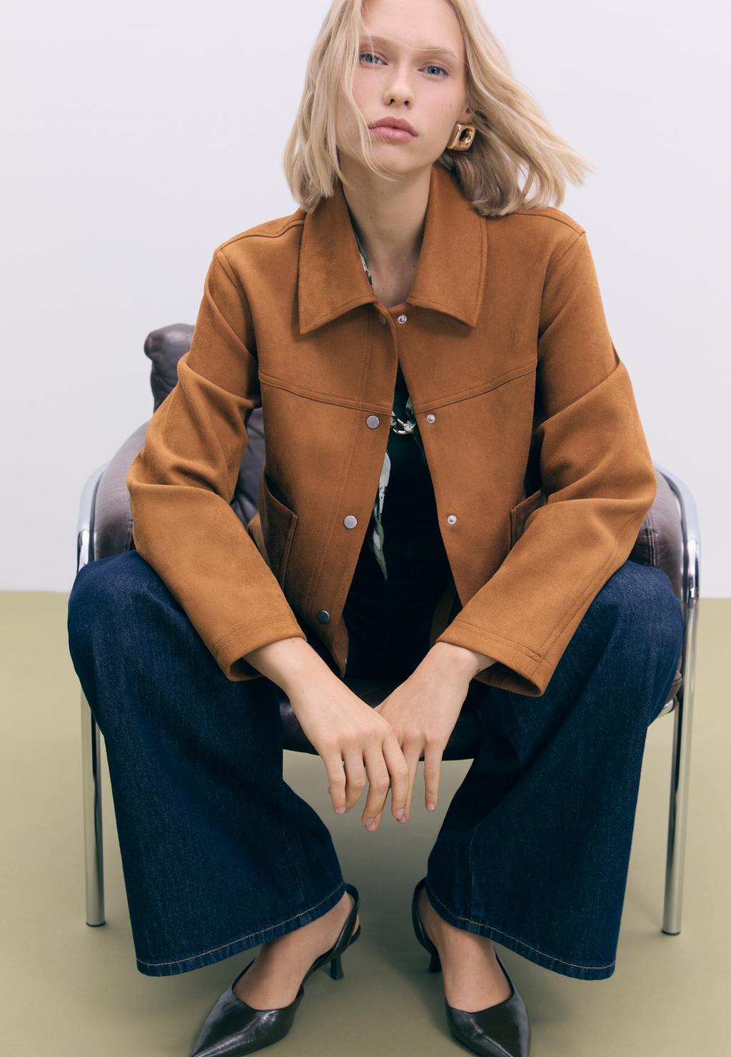 Faux suede jacket
