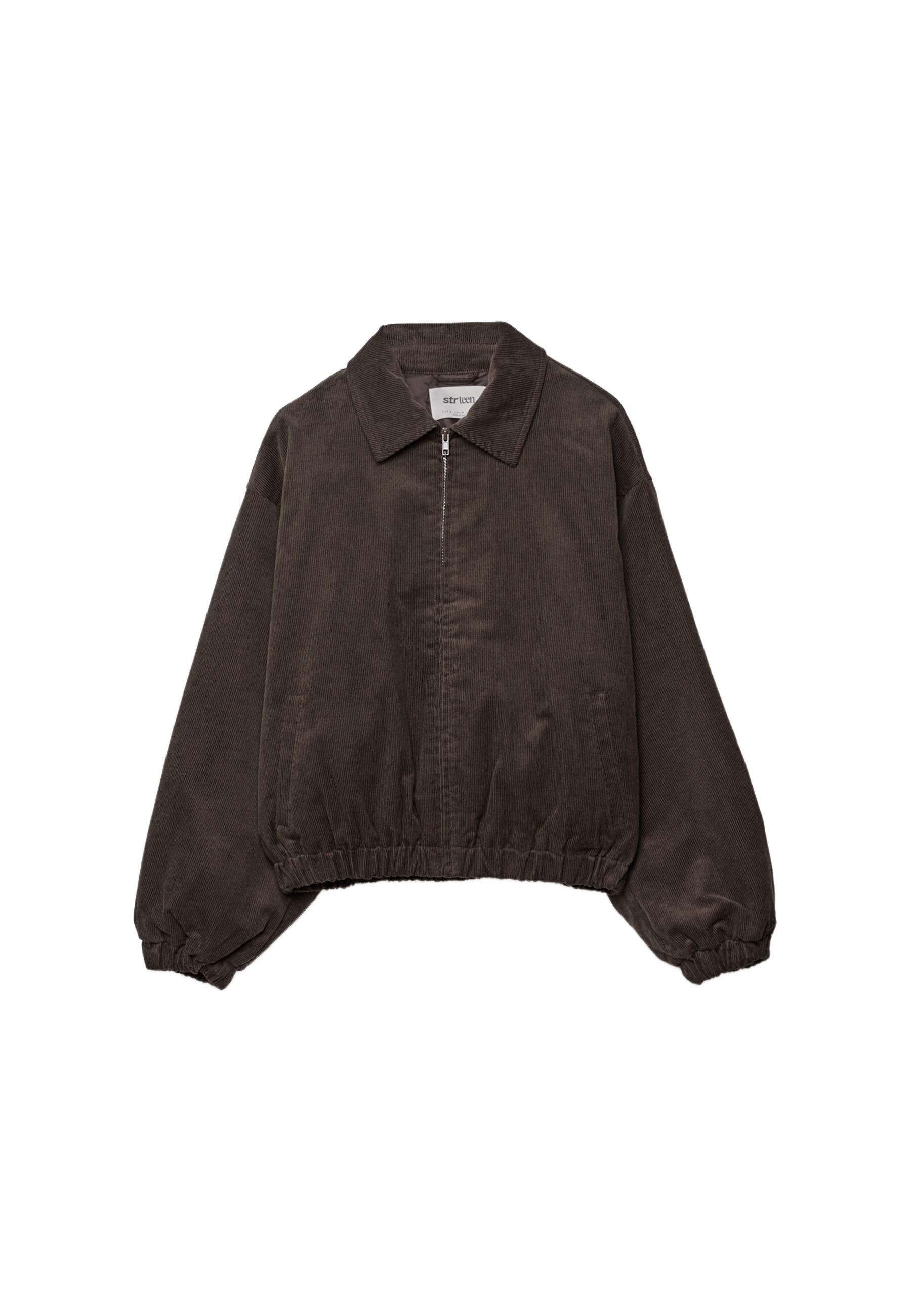 Corduroy Padded Jacket — Brown