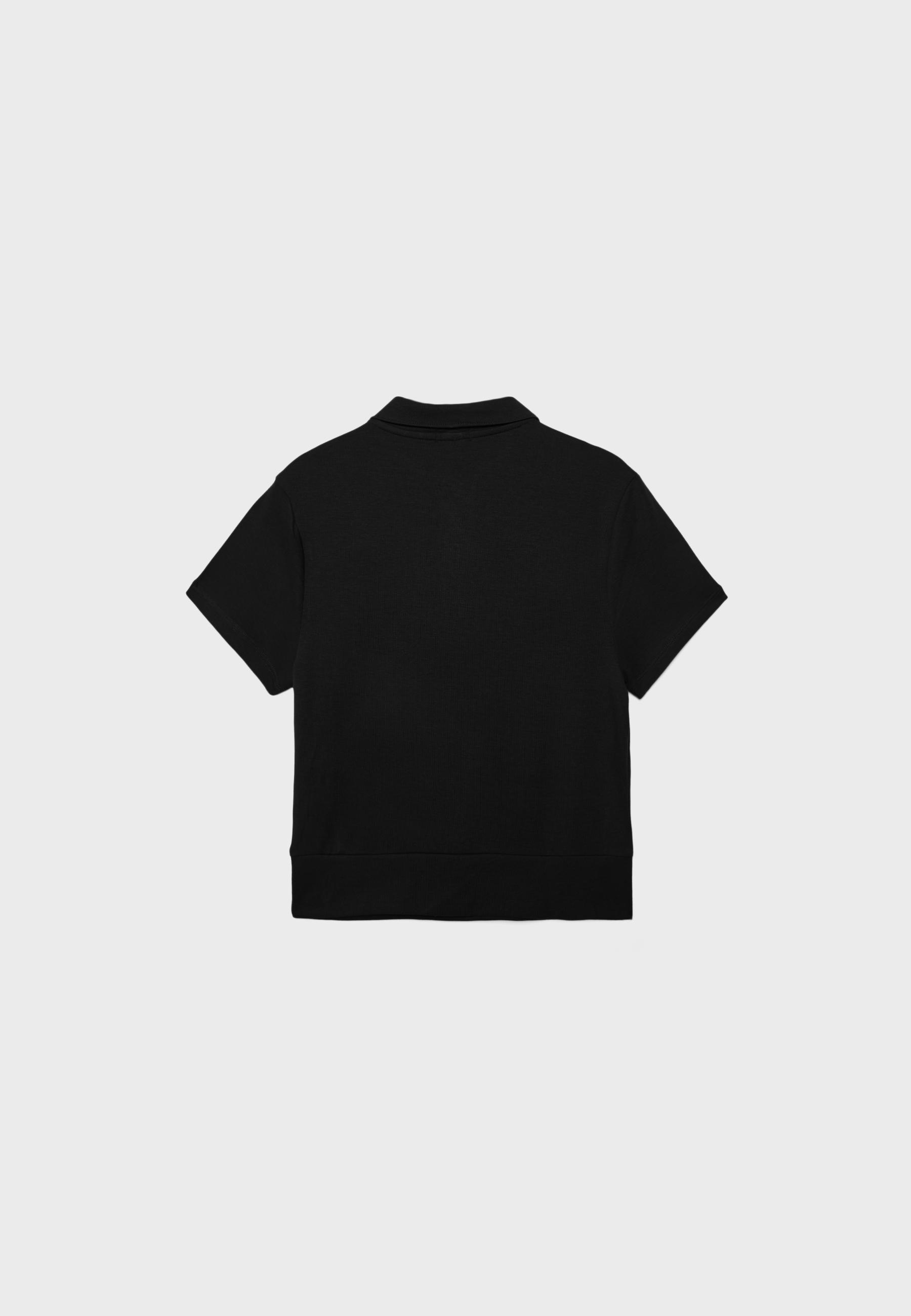 Short sleeve polo T-shirt — Black