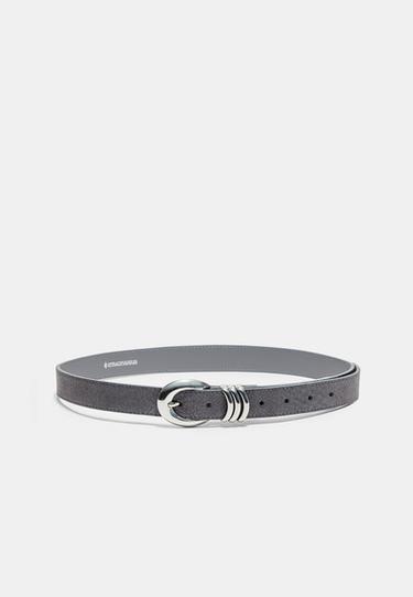 Snakeskin print belt — Dark grey 5