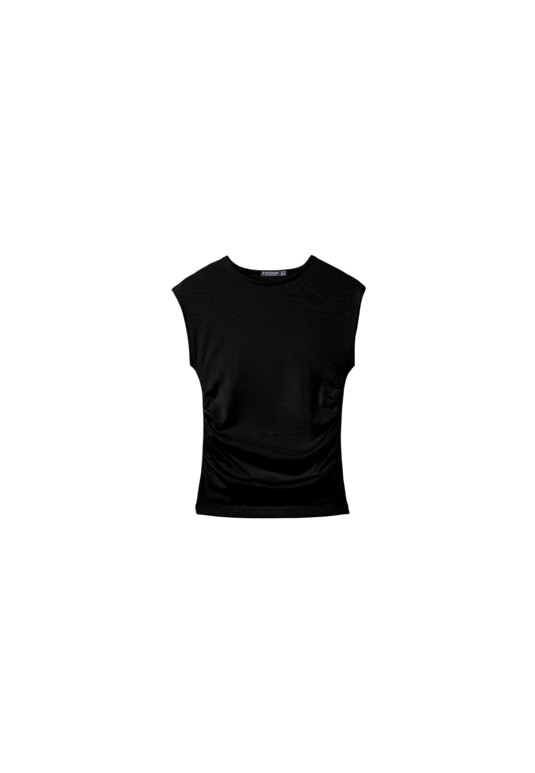 Basic Ruched Fitted T-Shirt