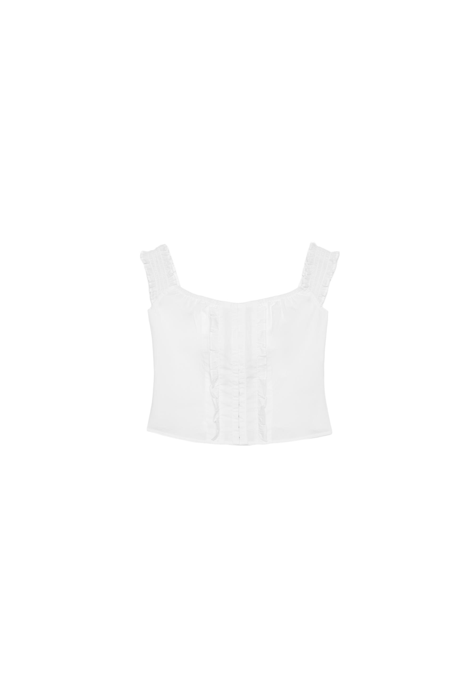 Ruffled corset top — Ecru