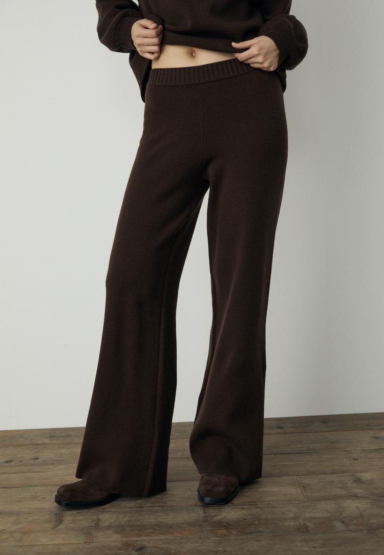 pantalon large en maille long