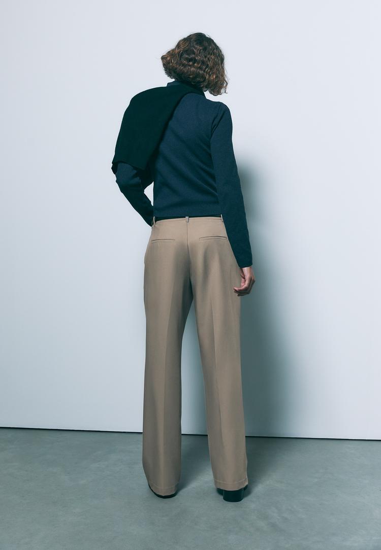 pantalon fluido recto vestir cinturon