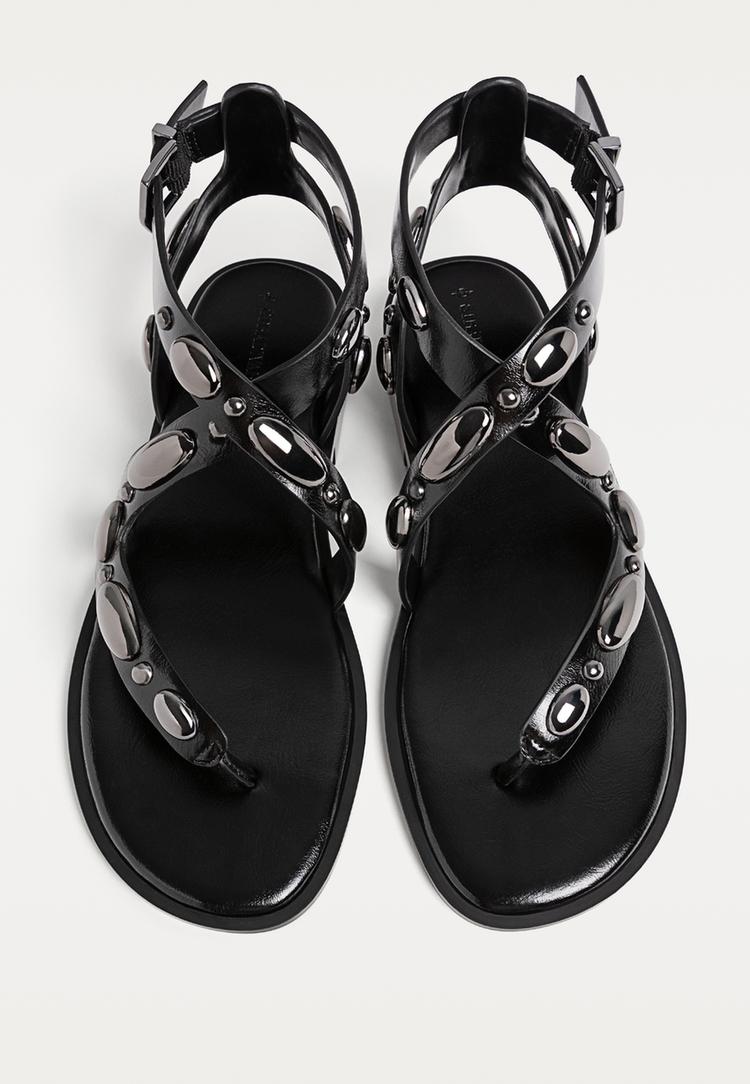 sandalias planas metaleria