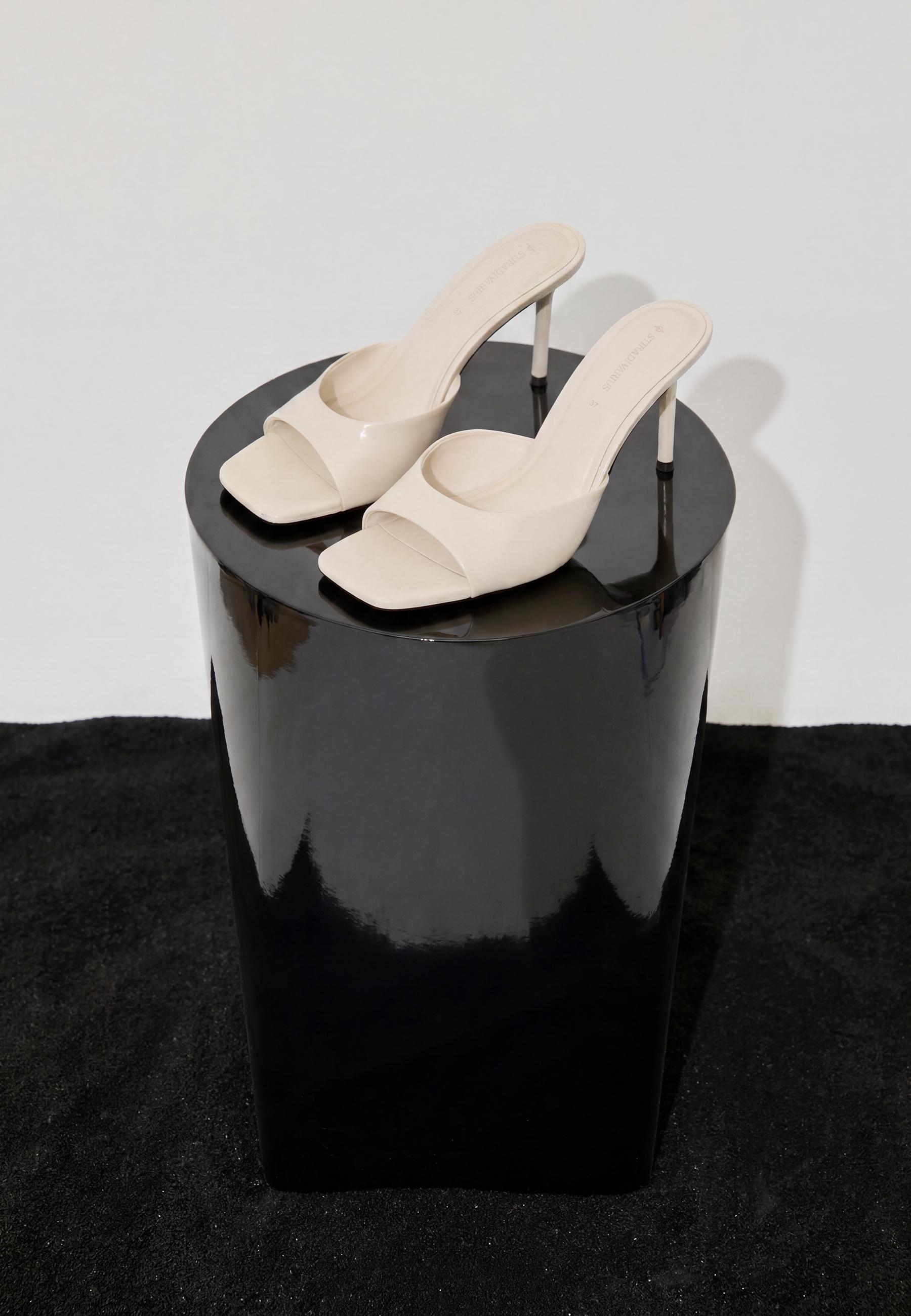 Heeled mule sandals — ECRU