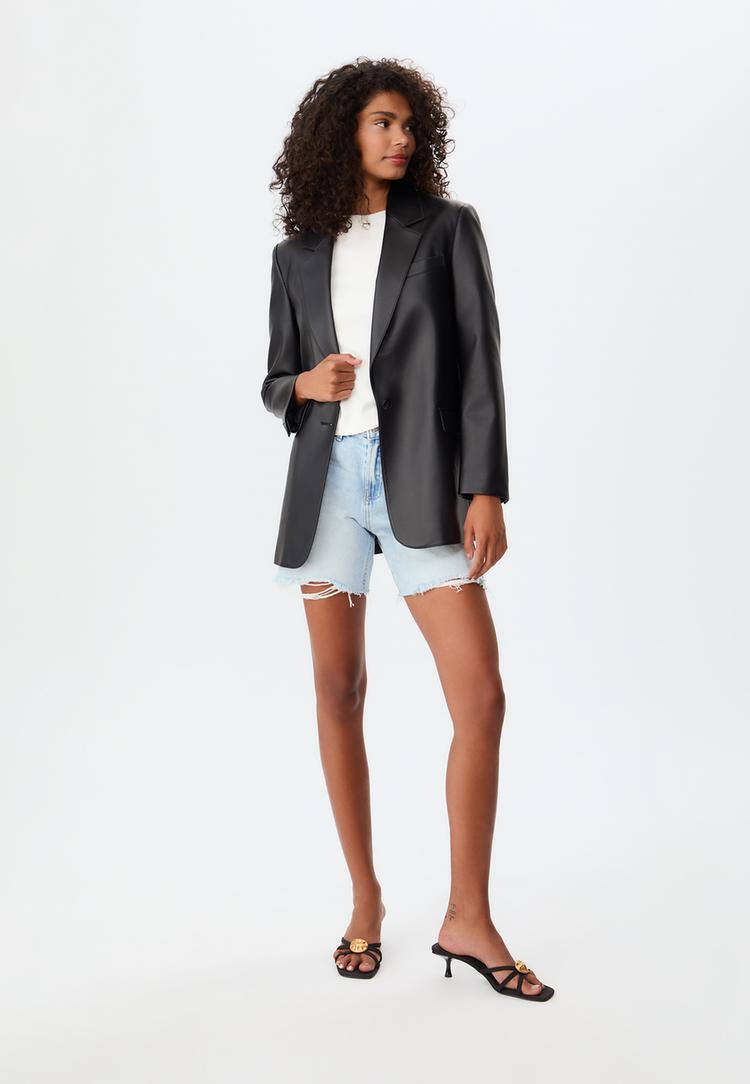 blazer regular fit finta pelle