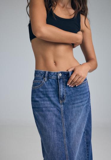 Long denim skirt — MEDIUM DENIM WASH 6