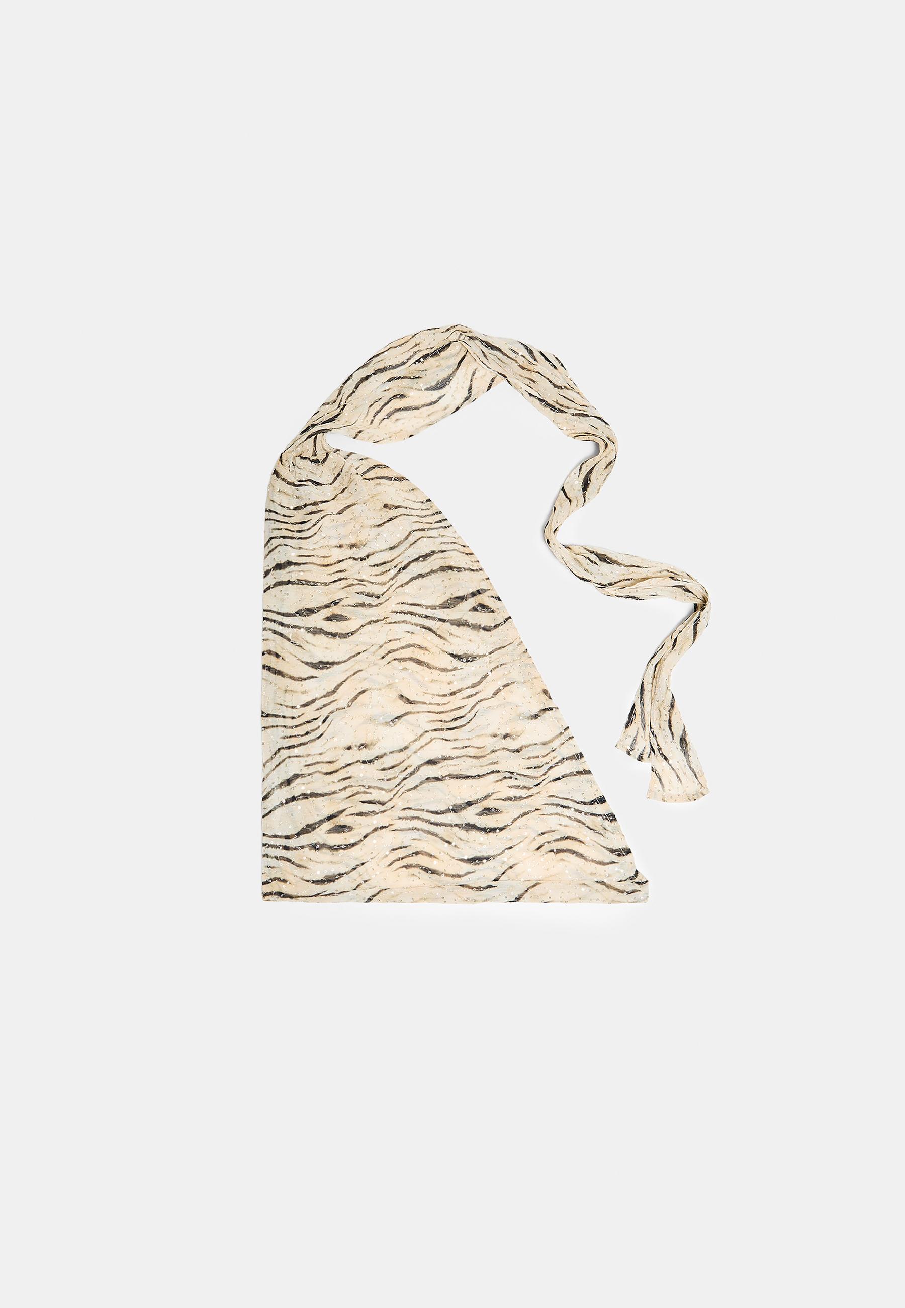 Stradivarius Zebra desenli pareo fular görsel 3