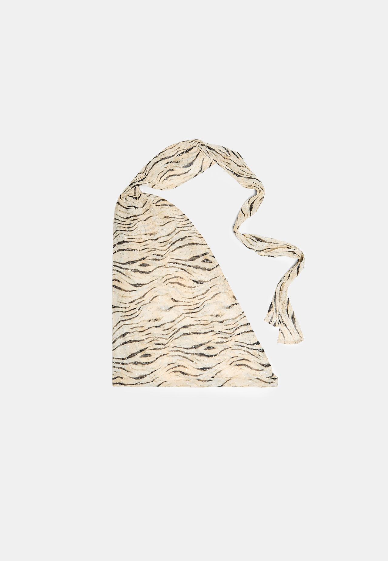 Zebra print sarong scarf — Ecru