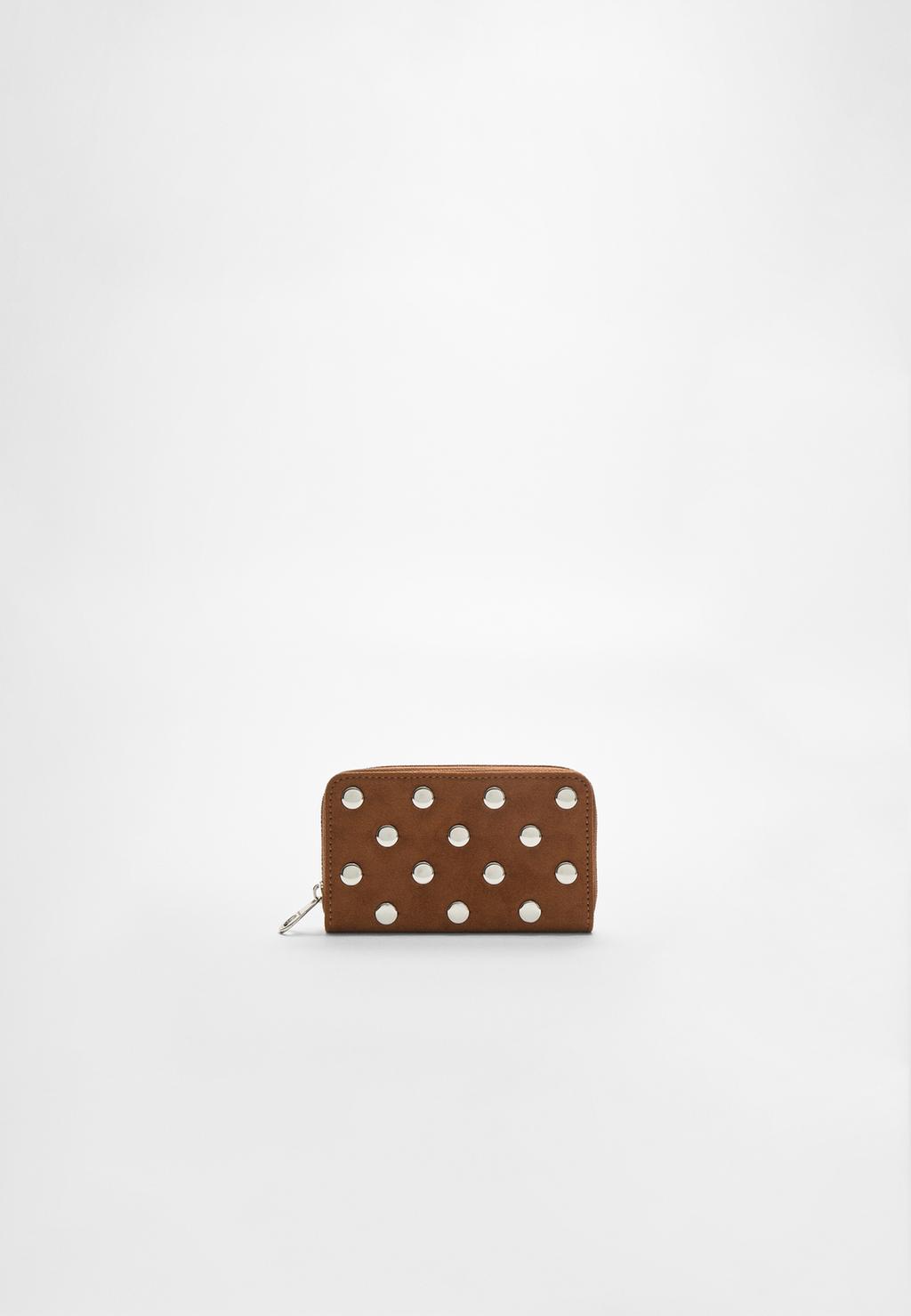 Studded purse with zip