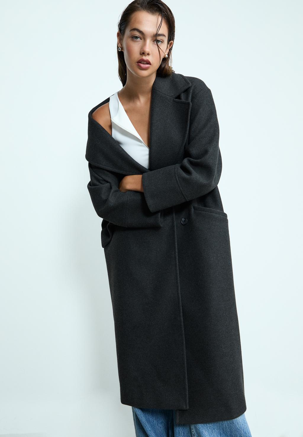 Abrigo oversize tacto suave