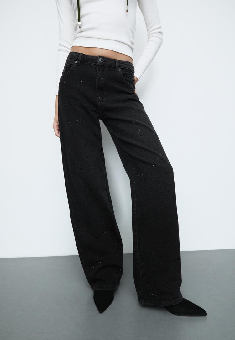 jeans straight fit brillos