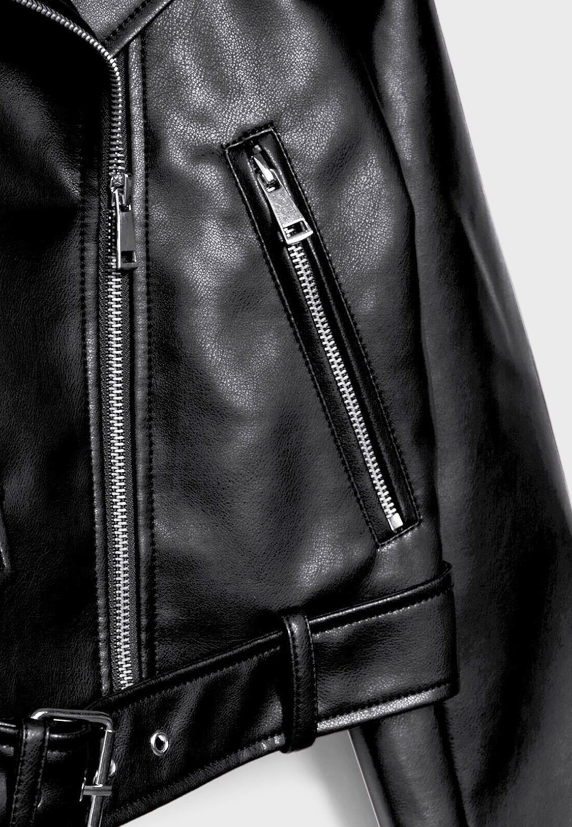 Giubbotto biker con cintura in finta pelle Moda da donna