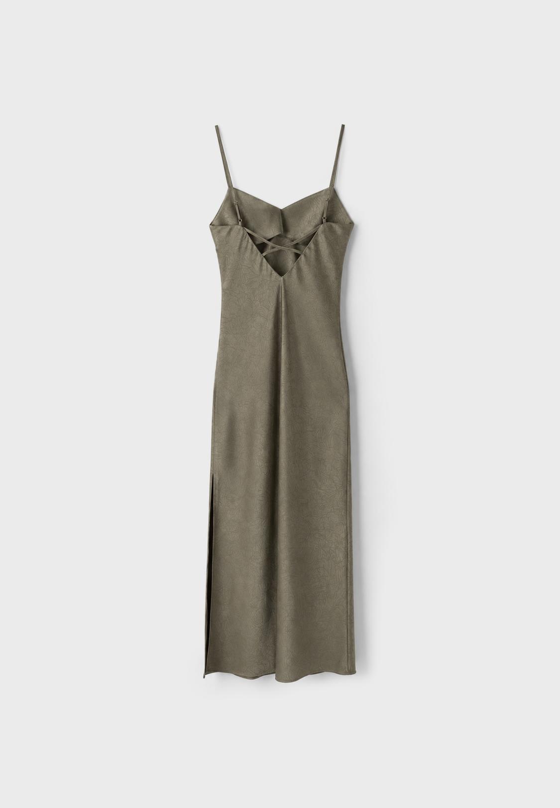 stradivarius satin midi dress Satin midi dress - Women's fashion