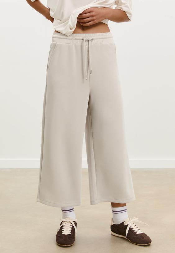 yumusak dokulu dokumlu culotte pantolon