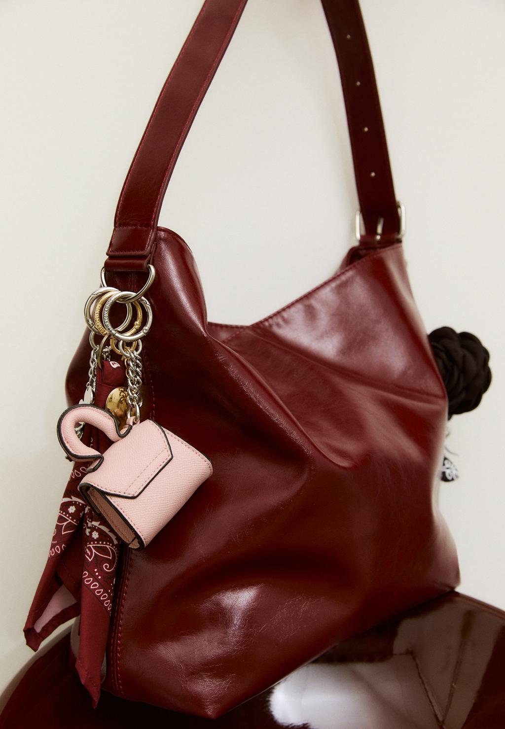 Faux leather bucket bag