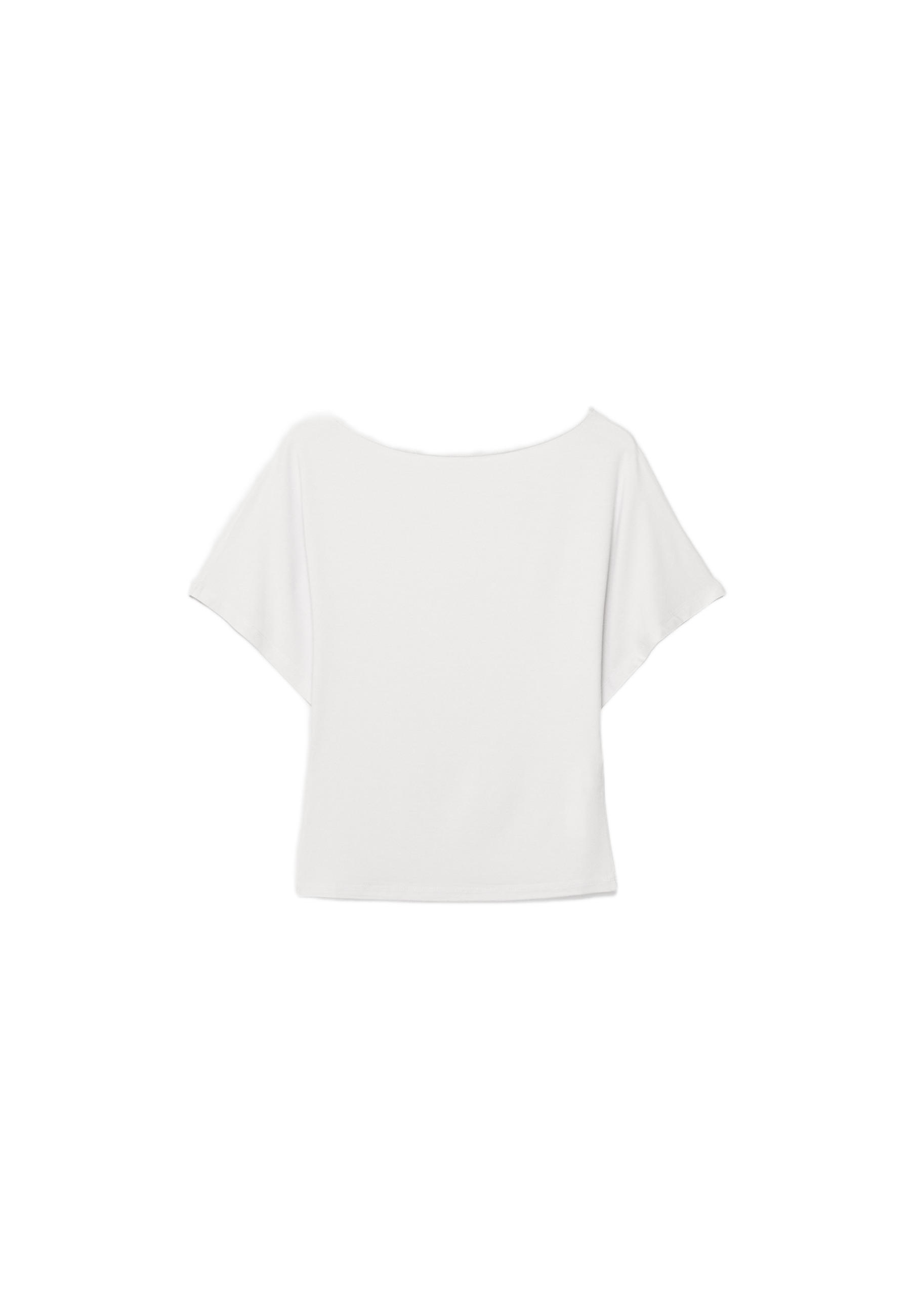 Short sleeve boat neck T-shirt — White