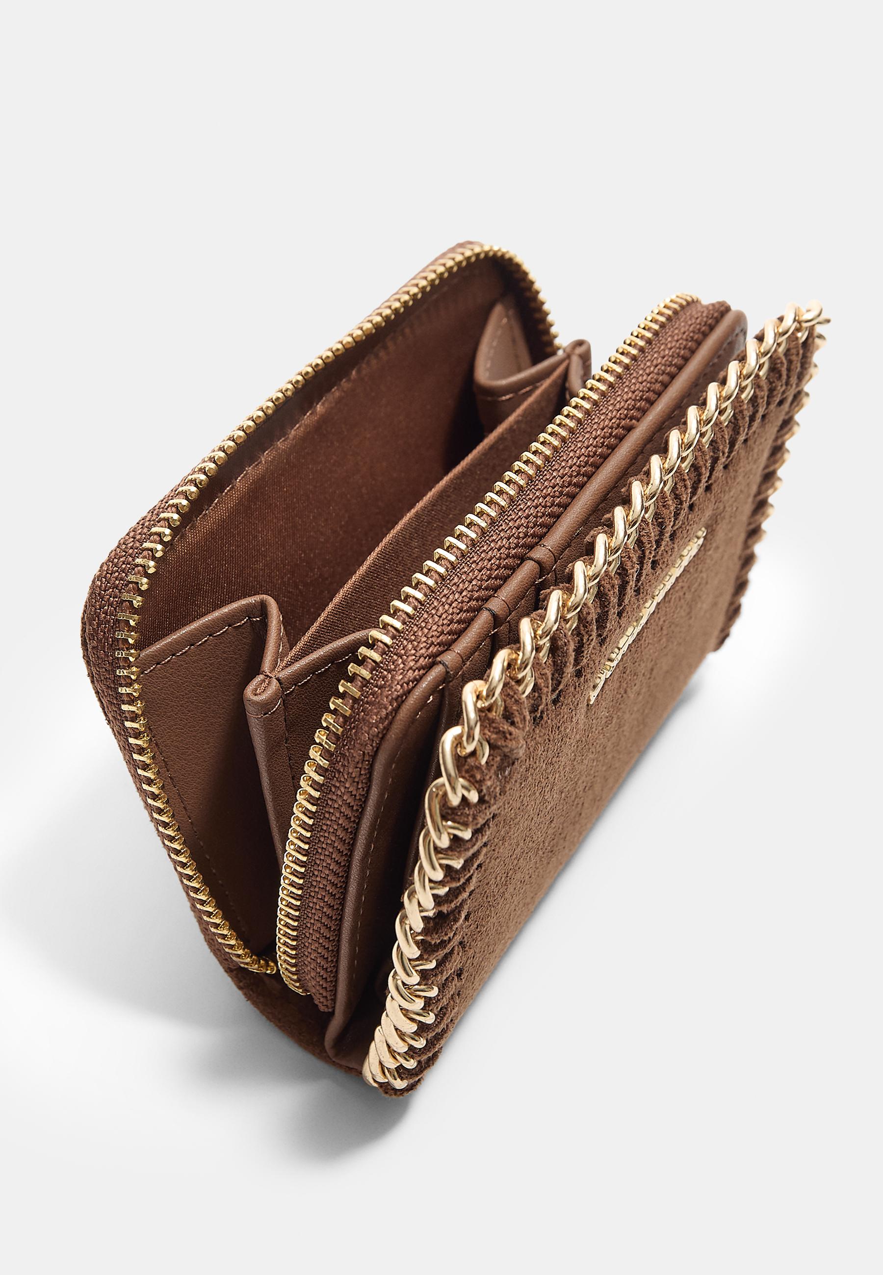 Card holder purse with chain detail — Terracotta