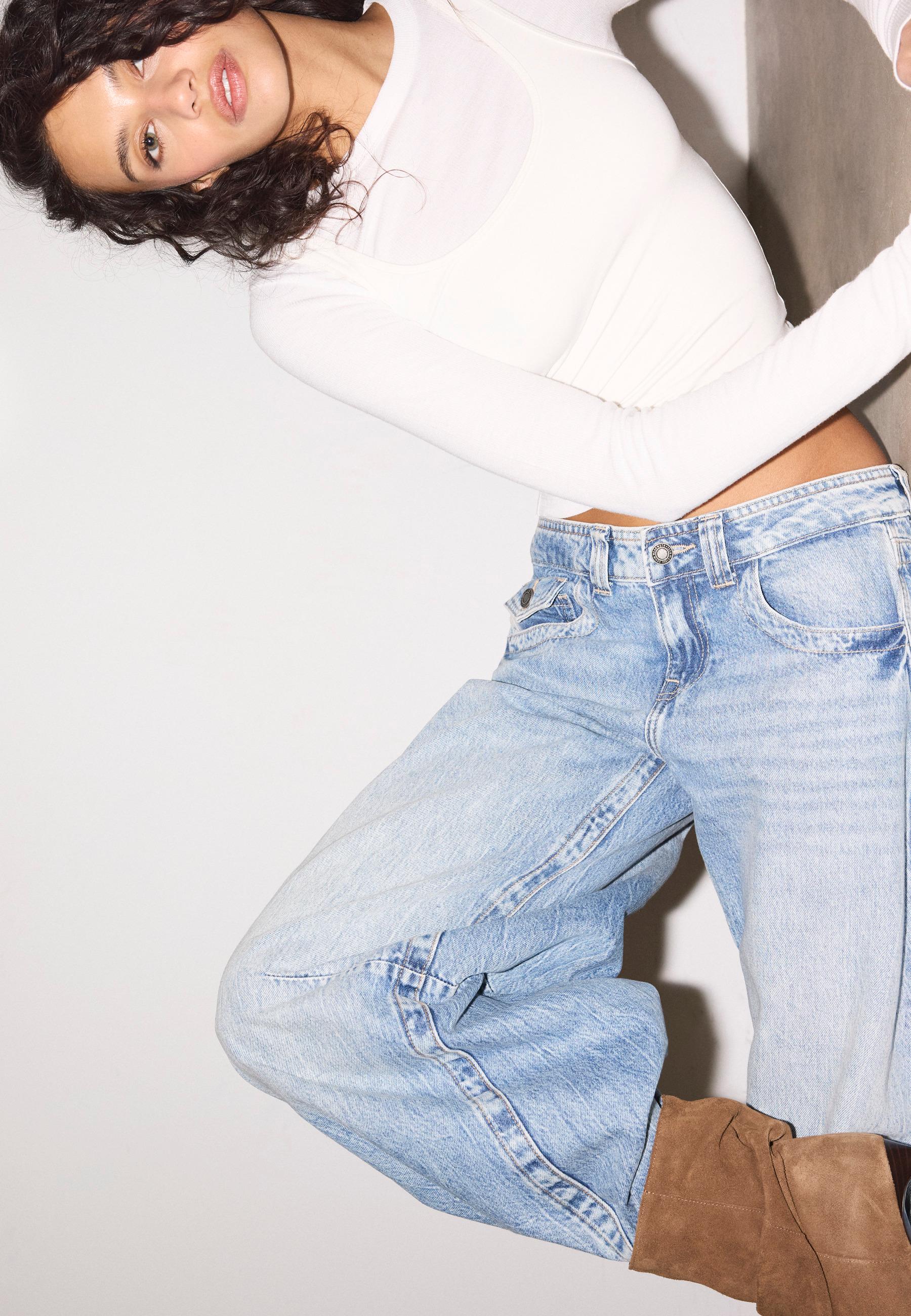 Ribbed long sleeve T-shirt — Ecru
