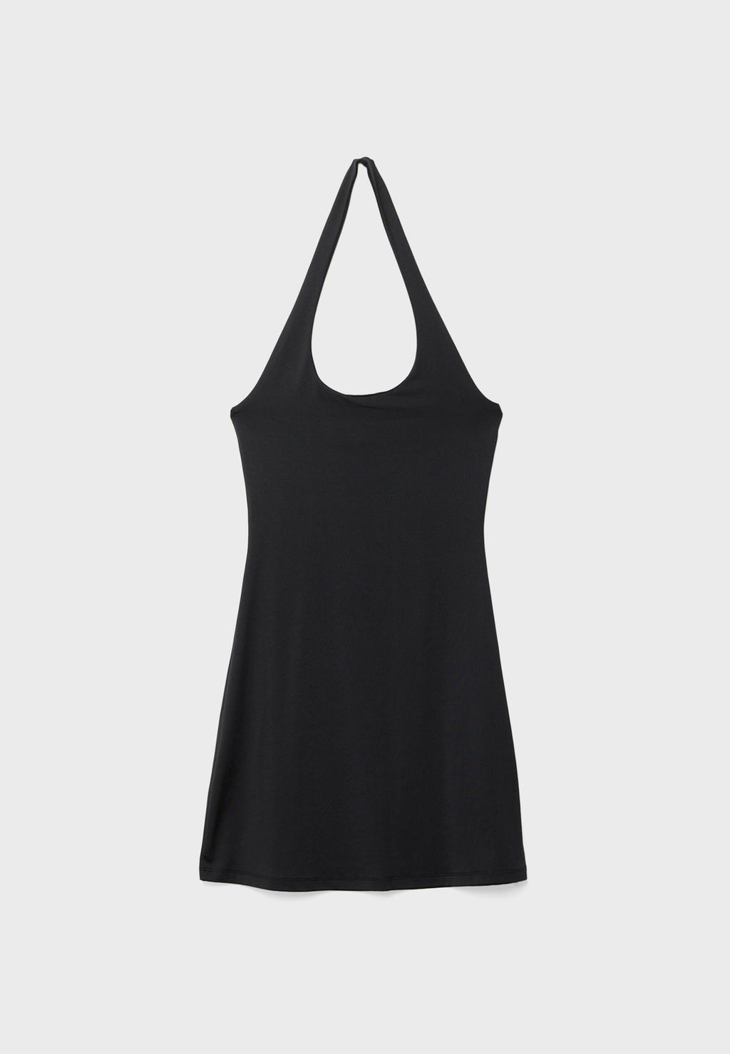 Kurzes Neckholder-Kleid aus Polyamid