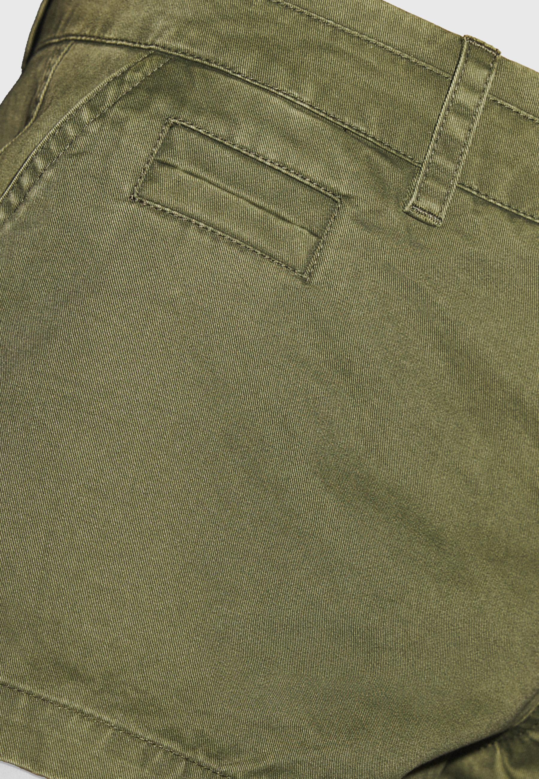 Double-button mini shorts — Khaki