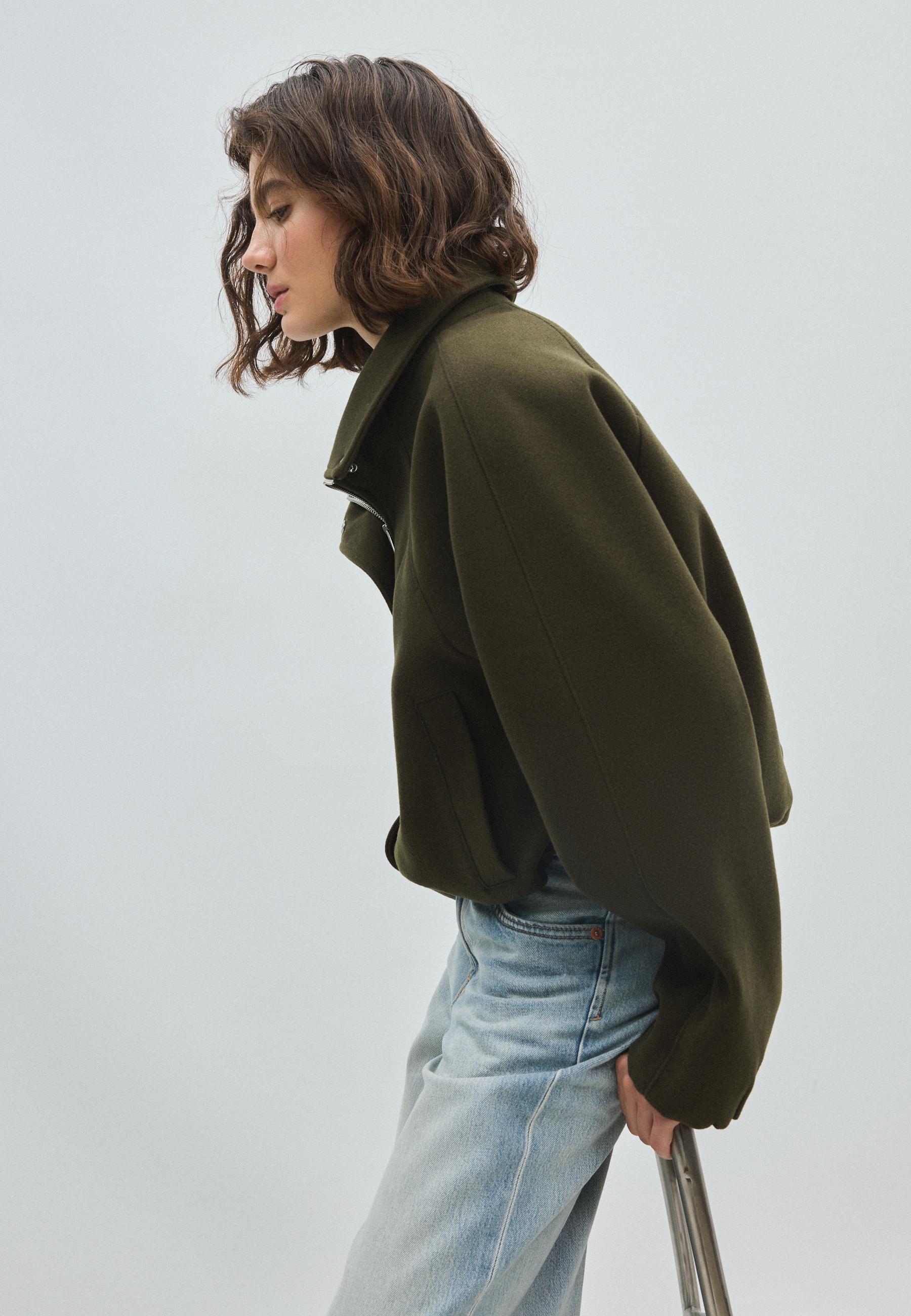 Soft-touch bomber jacket — Khaki