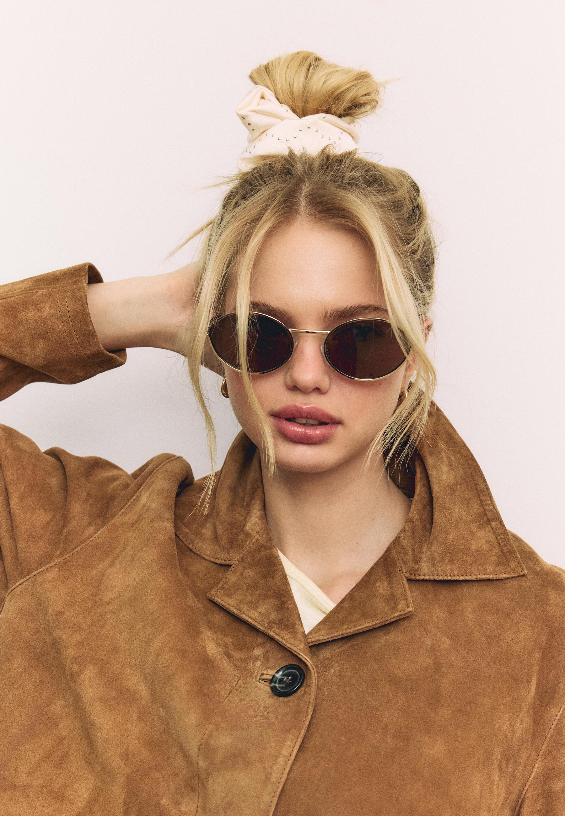 Stradivarius Σετ 2 Λαστιχάκια Μαλλιών Με Καρφάκια Καφέ Os