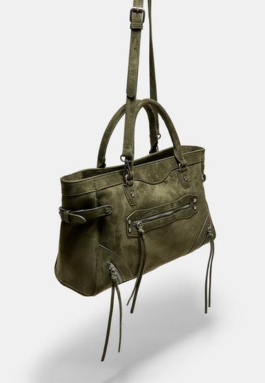 City bag with zip pulls — Khaki 3